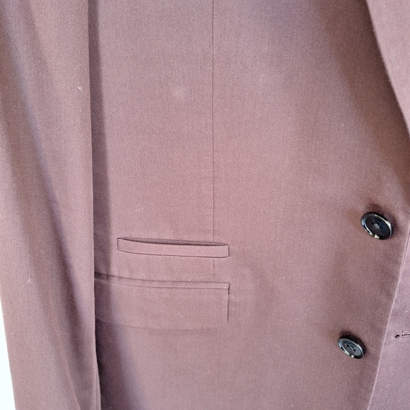 Express 2 Piece Pants Suit Slim Fit Pants Sz33/30 Jacket Sz14? Maroon 2 Buttons - Picture 5 of 12